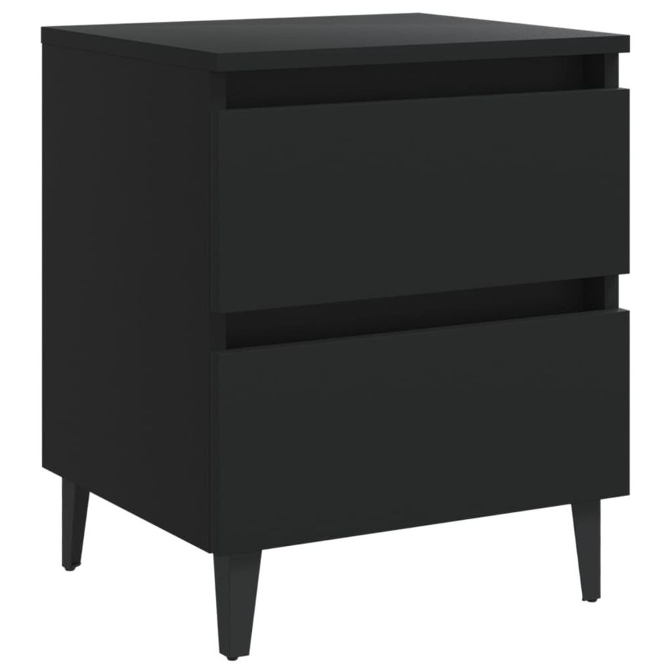 Table de chevet Noir 40x35x50 cm - Photo n°1