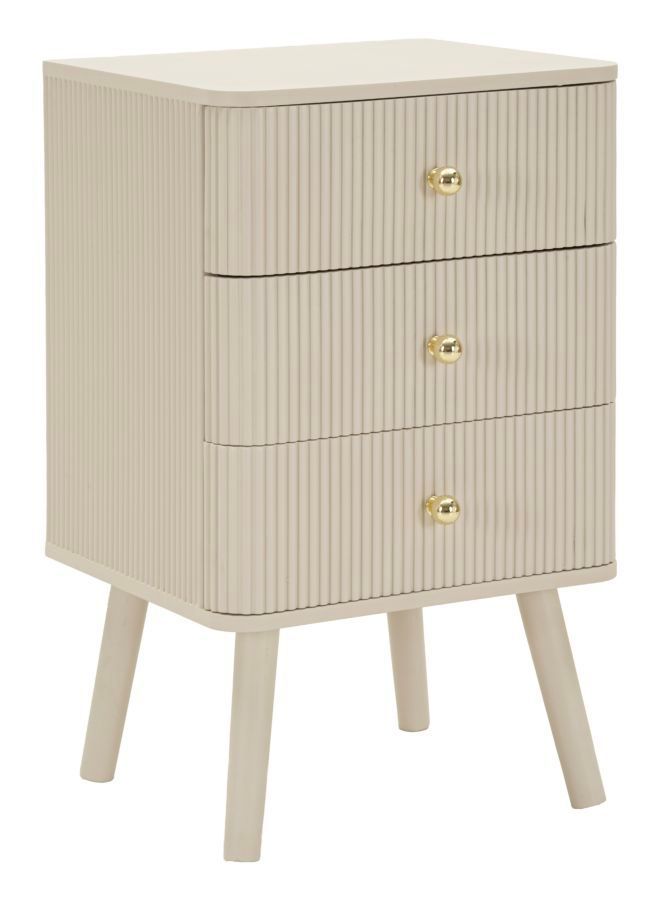 Table de chevet Shy 3 tiroirs design compact moderne - Photo n°1