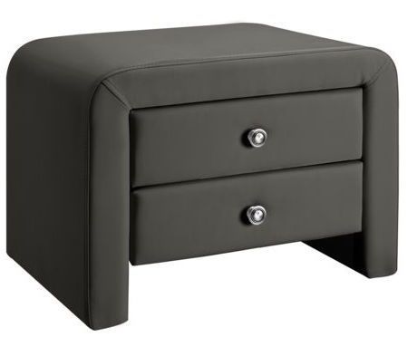 Table de chevet simili cuir taupe Sleepa - Photo n°1