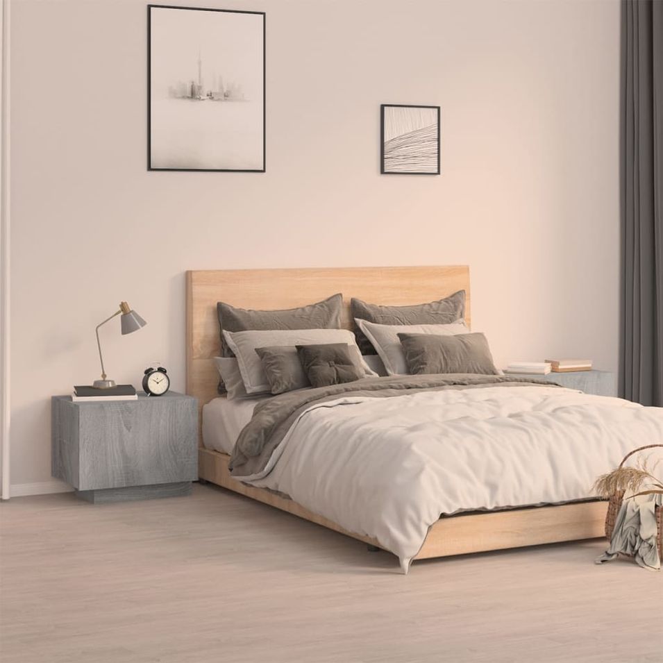 Table de chevet Sonoma gris 100x35x40 cm Bois d'ingénierie - Photo n°1