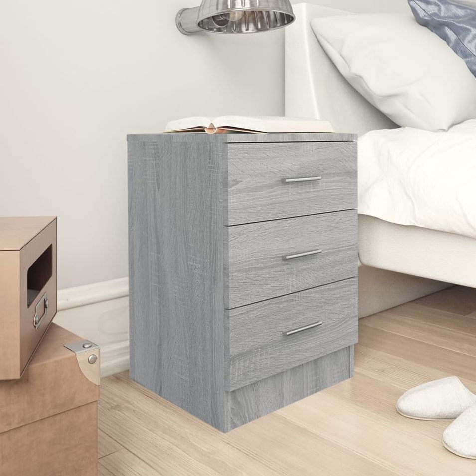 Table de chevet Sonoma gris 38x35x56 cm Bois d'ingénierie - Photo n°1