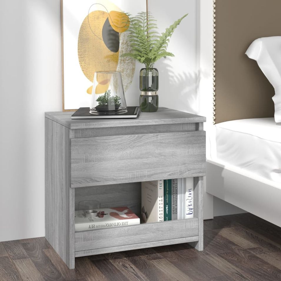 Table de chevet Sonoma gris 40x30x39 cm Bois d'ingénierie - Photo n°1