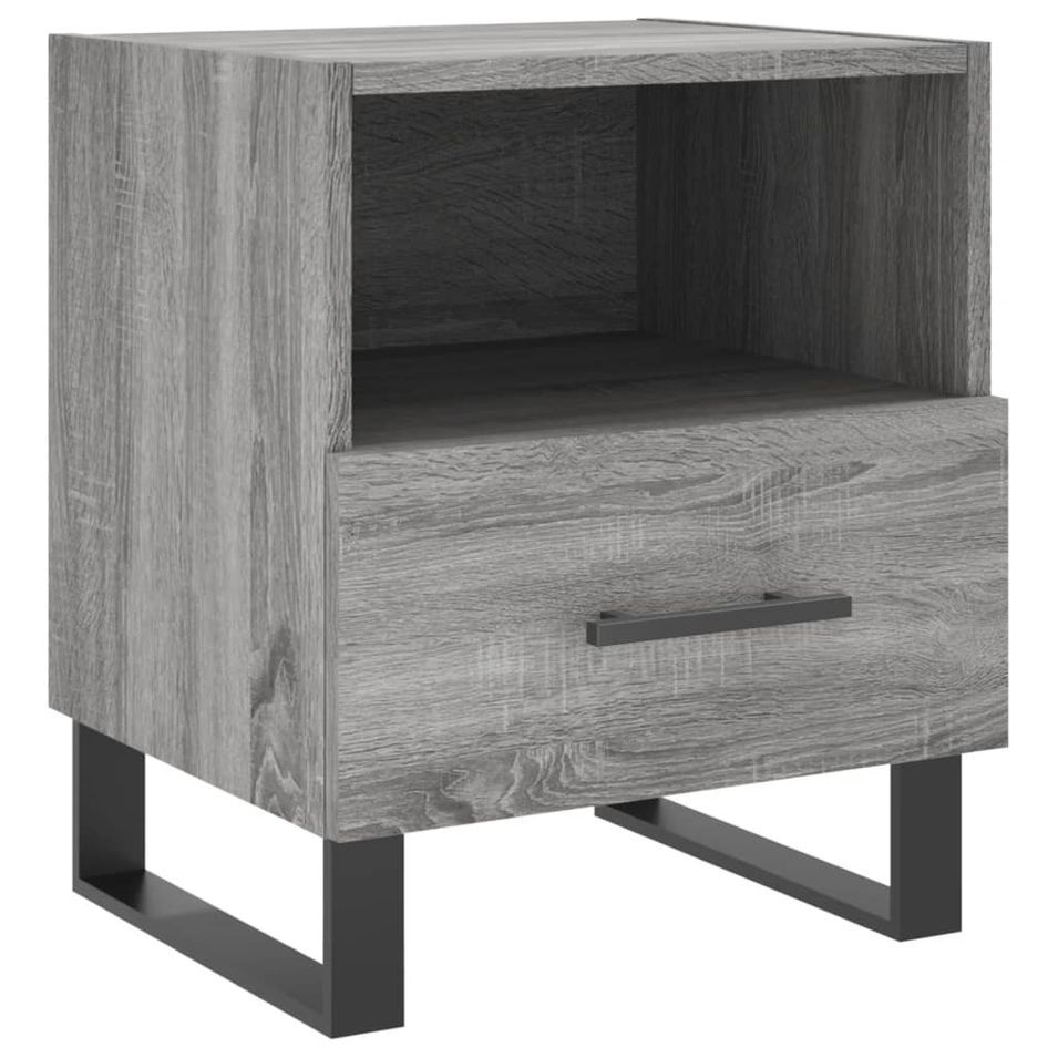Table de chevet sonoma gris 40x35x47,5 cm bois d’ingénierie - Photo n°1