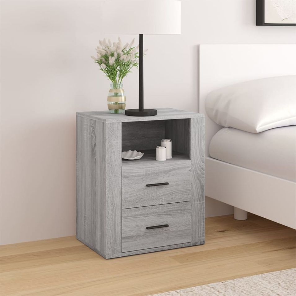 Table de chevet Sonoma gris 50x36x60 cm Bois d'ingénierie - Photo n°1