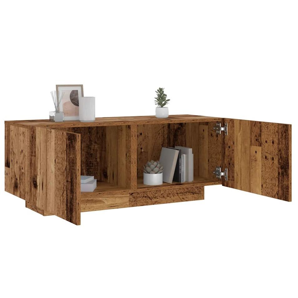 Table de chevet vieux bois 100x35x40 cm bois d'ingénierie - Photo n°1