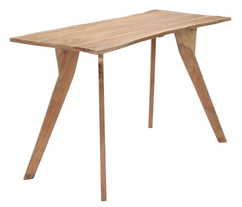 Table de cuisine acacia massif clair Helit 120 cm - Photo n°1