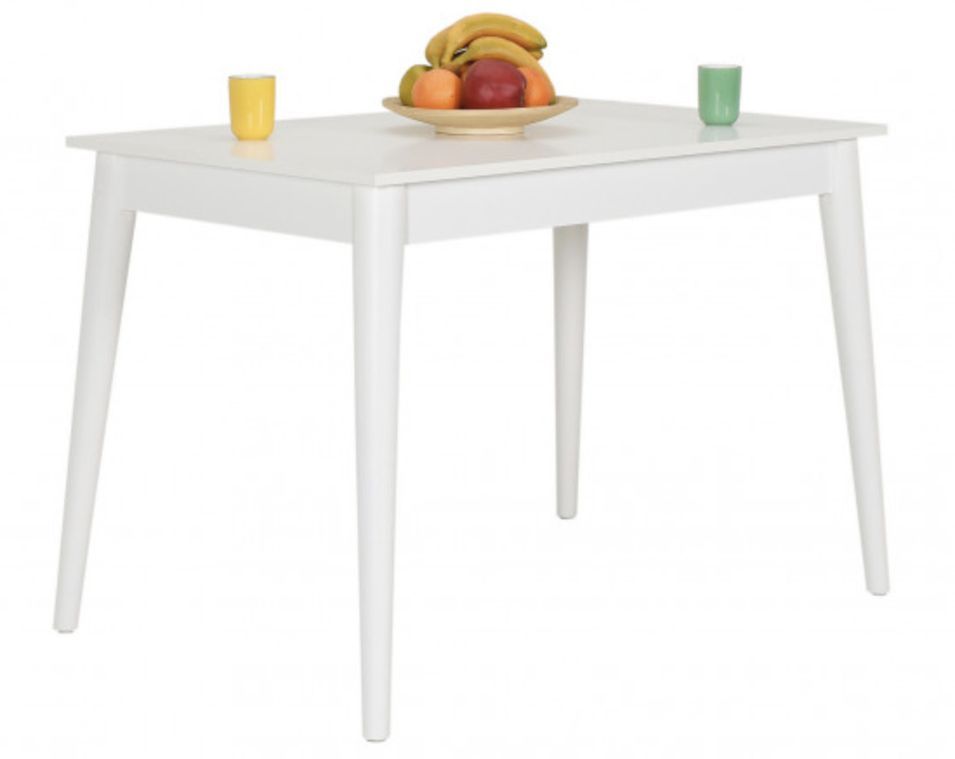 Table de cuisine blanche 6 places Kouby 110 cm - Photo n°1