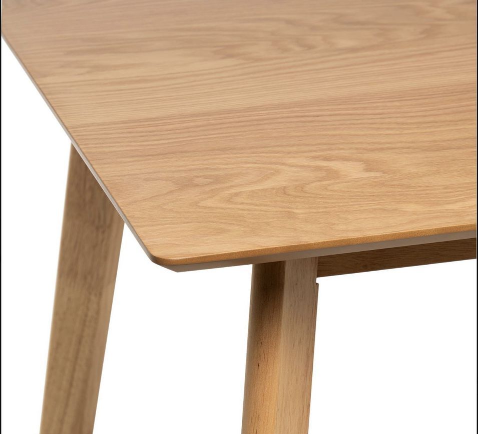 Table de cuisine rectangulaire Askin – Plateau blanc brillant ou bois clair - Photo n°4