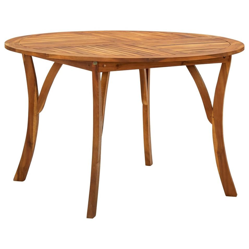 Table de jardin Ø120 cm Bois d'acacia massif - Photo n°1