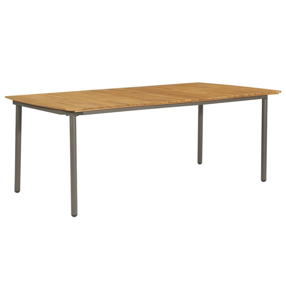 Table de jardin 200x100x72 cm Bois d'acacia solide et acier 2 - Photo n°1