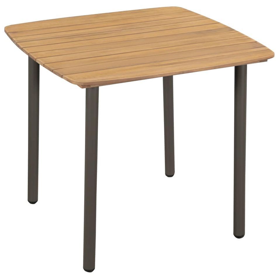Table de jardin 80 x 80 x 72 cm Bois d'acacia solide et acier - Photo n°1