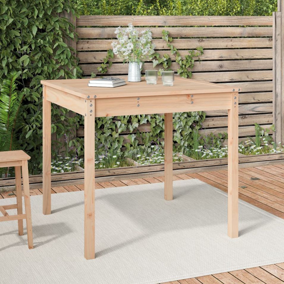 Table de jardin 82,5x82,5x76 cm bois massif de pin - Photo n°1