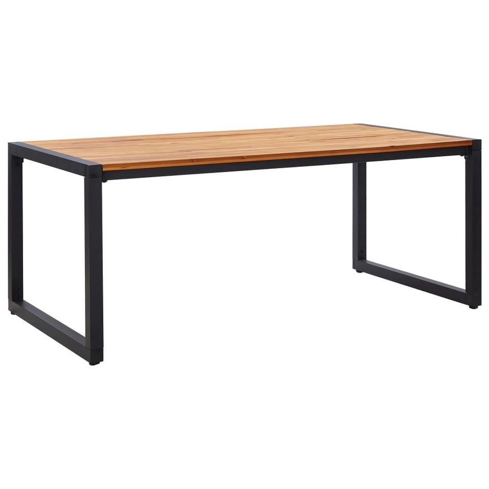Table de jardin à pieds en U 180x90x75 cm Bois d'acacia massif - Photo n°1