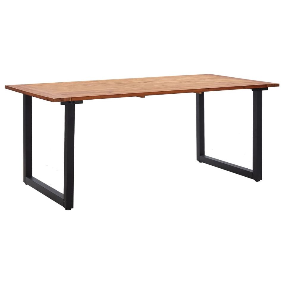 Table de jardin à pieds en U 180x90x75 cm Bois d'acacia massif 2 - Photo n°1