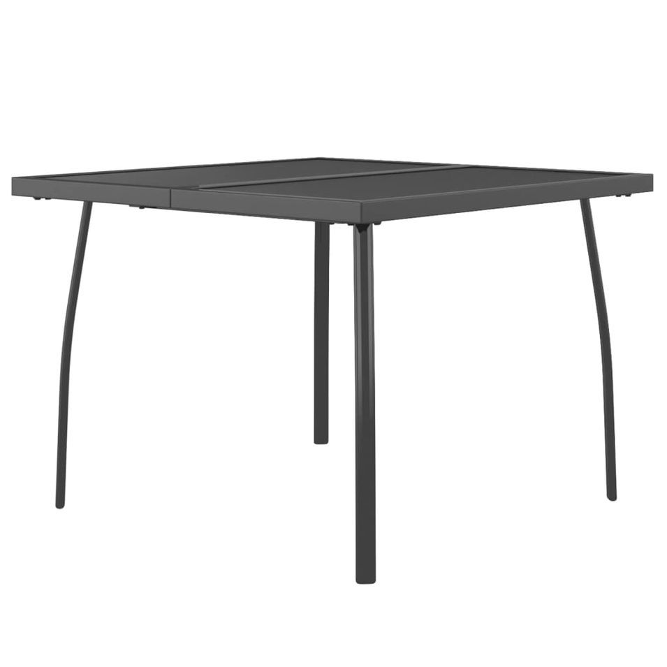 Table de jardin anthracite 100x100x72 cm Treillis d'acier - Photo n°1