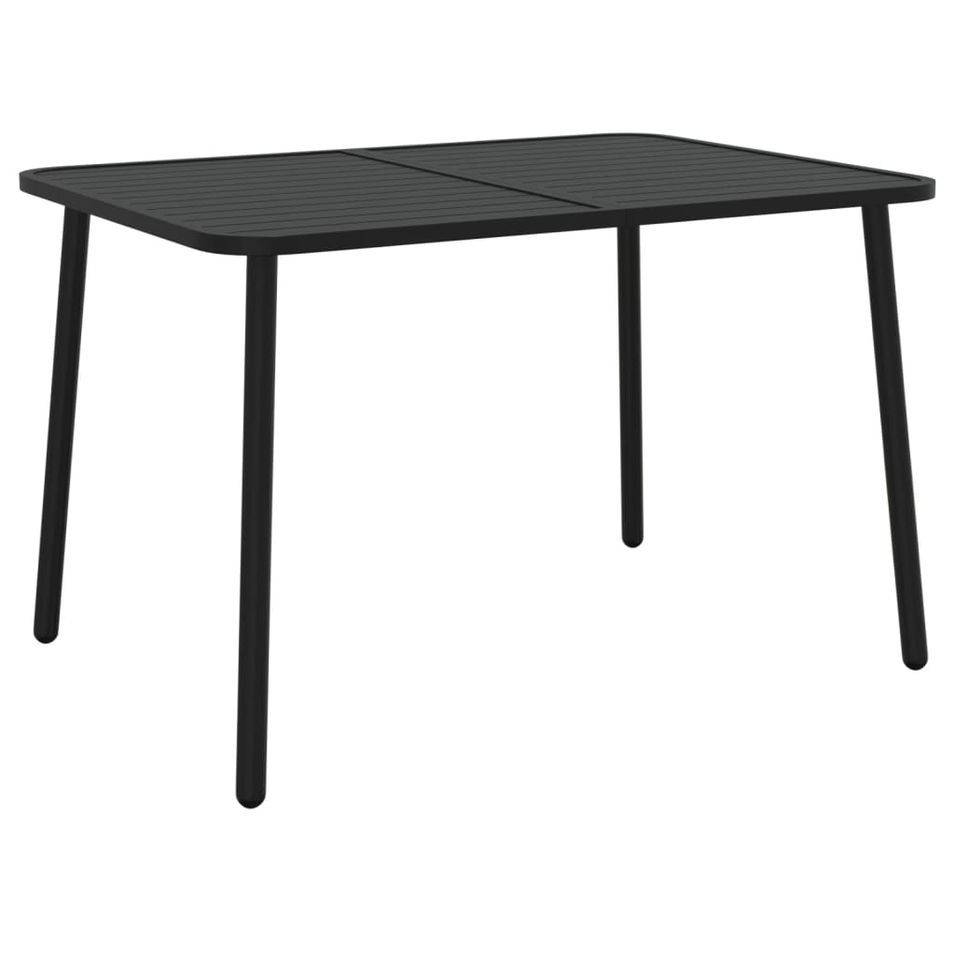 Table de jardin anthracite 110x80x71 cm acier - Photo n°1