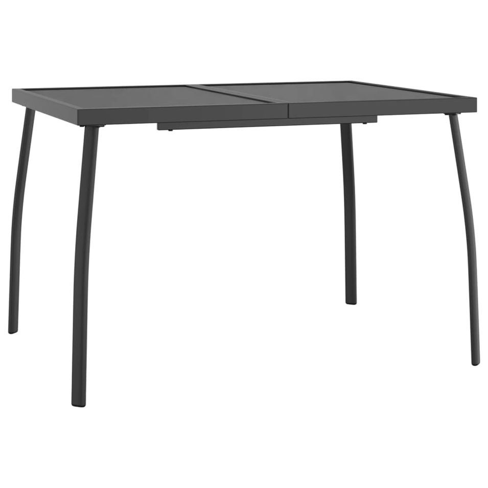 Table de jardin anthracite 110x80x72 cm Treillis d'acier - Photo n°1