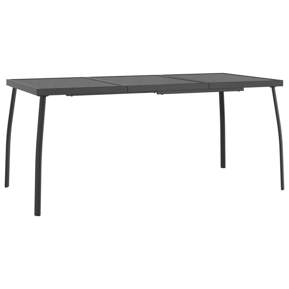 Table de jardin anthracite 165x80x72 cm Treillis d'acier - Photo n°1