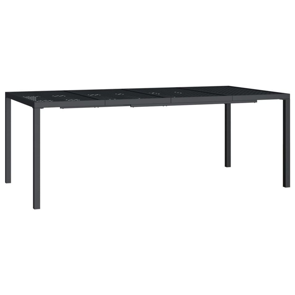 Table de jardin anthracite 200x100x72 cm acier - Photo n°1
