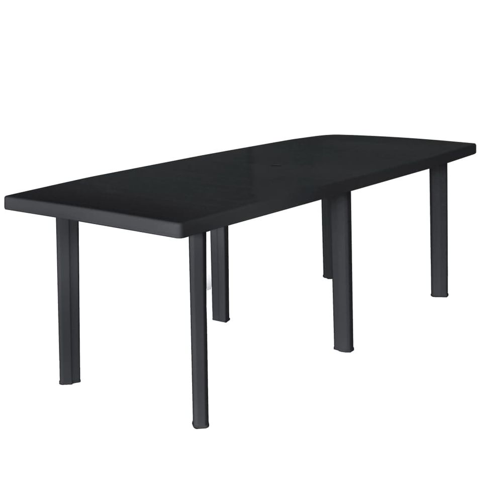 Table de jardin Anthracite 216x90x72 cm Plastique - Photo n°1