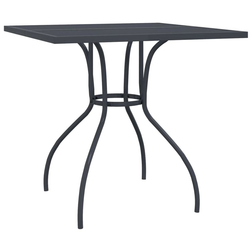 Table de jardin anthracite 80x80x72,5 cm Treillis d'acier - Photo n°1