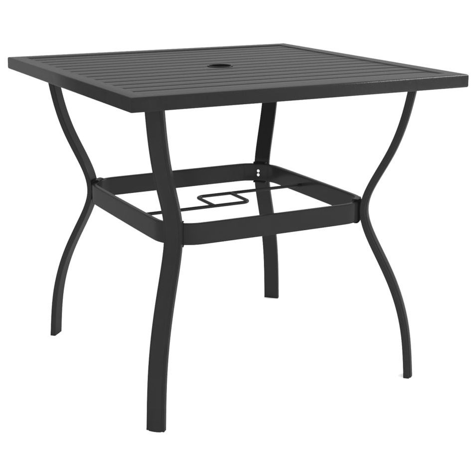 Table de jardin Anthracite 81,5x81,5x72 cm Acier - Photo n°1