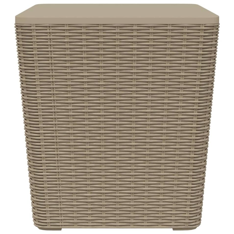 Table de jardin avec couvercle amovible marron clair PP - Photo n°1