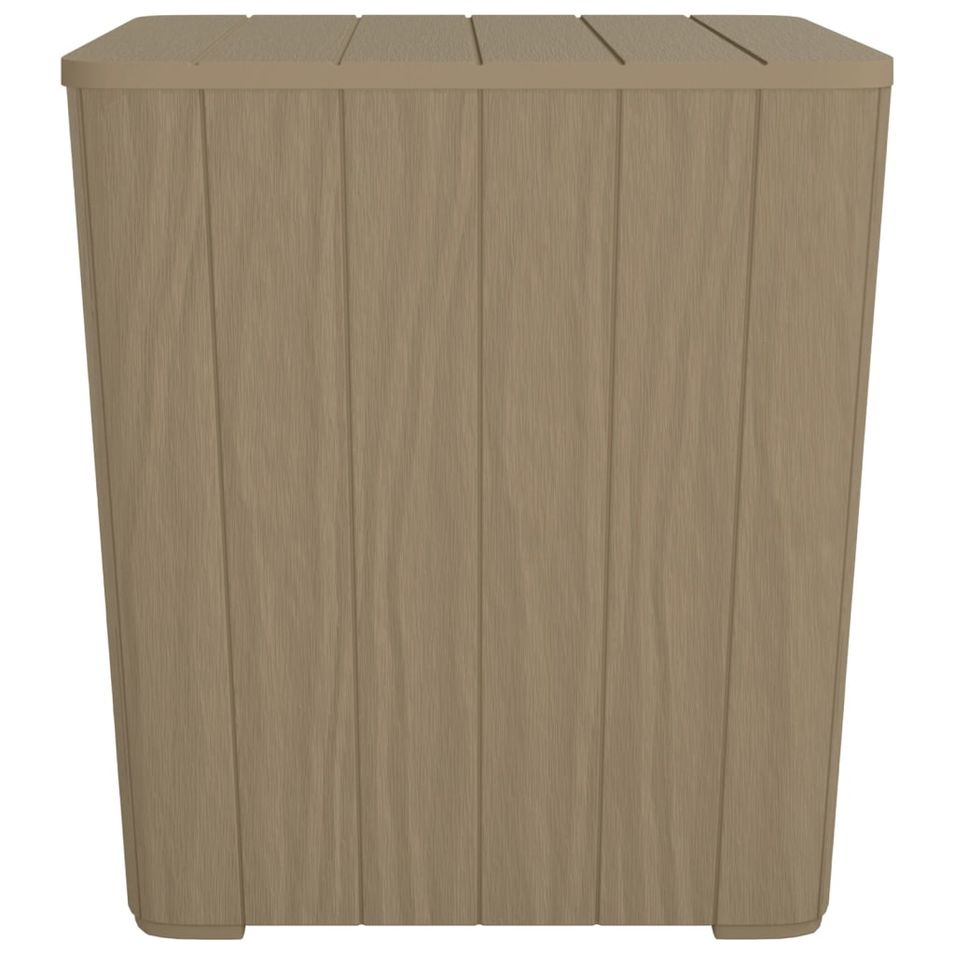 Table de jardin avec couvercle amovible marron polypropylène - Photo n°1