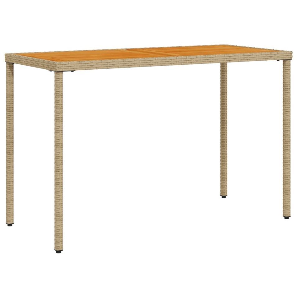 Table de jardin avec dessus en bois d'acacia beige 115x54x74 cm - Photo n°1