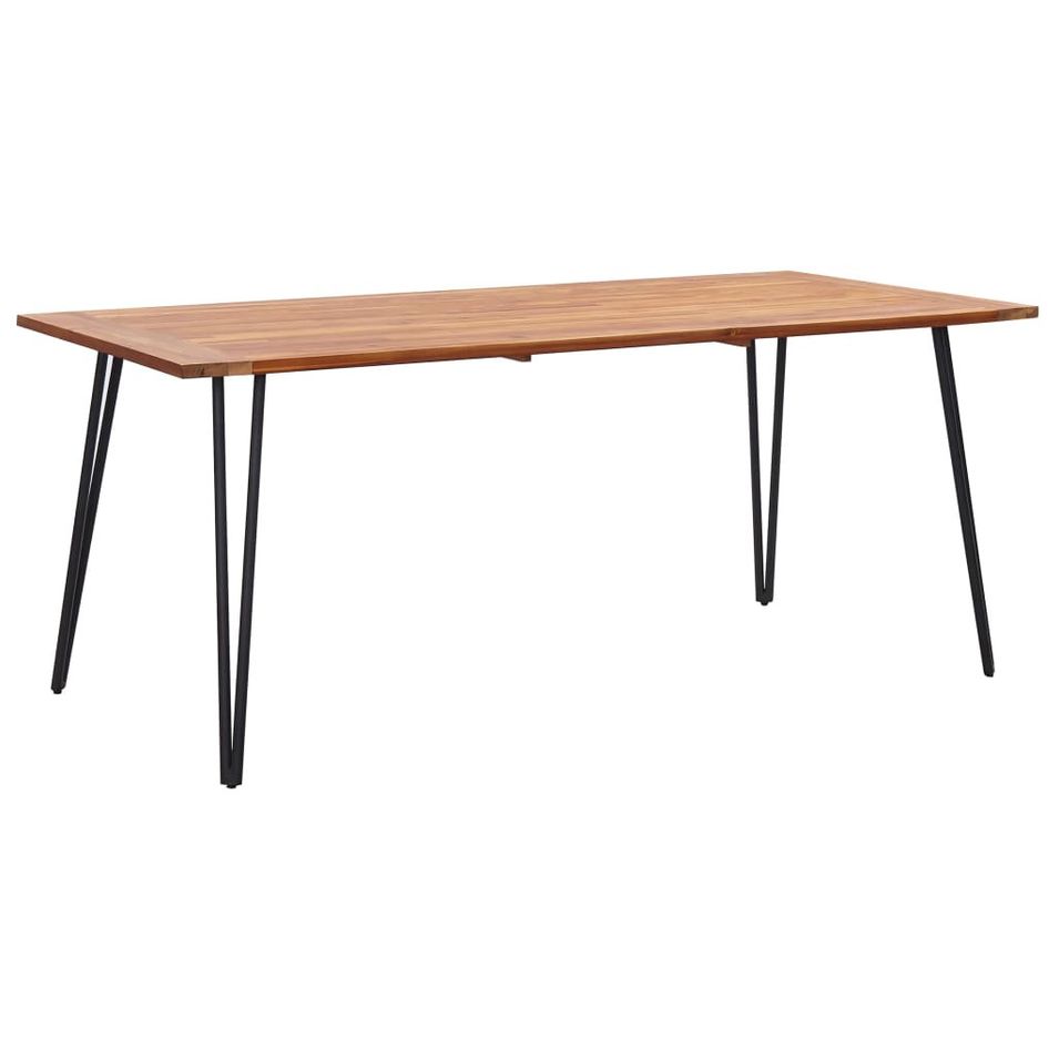 Table de jardin avec pieds épingle 180x90x75 cm Acacia solide - Photo n°1