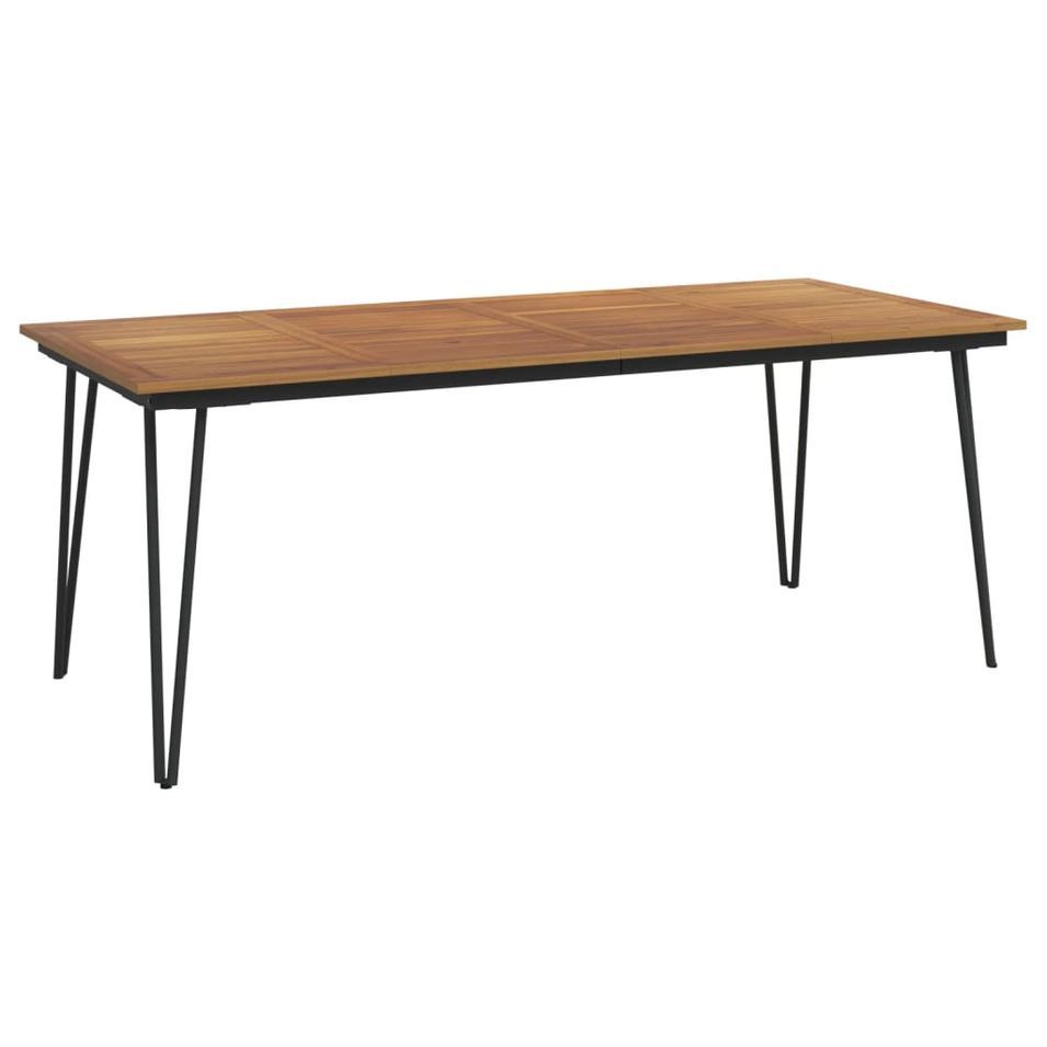Table de jardin avec pieds épingle à cheveux 200x90x75 acacia - Photo n°1