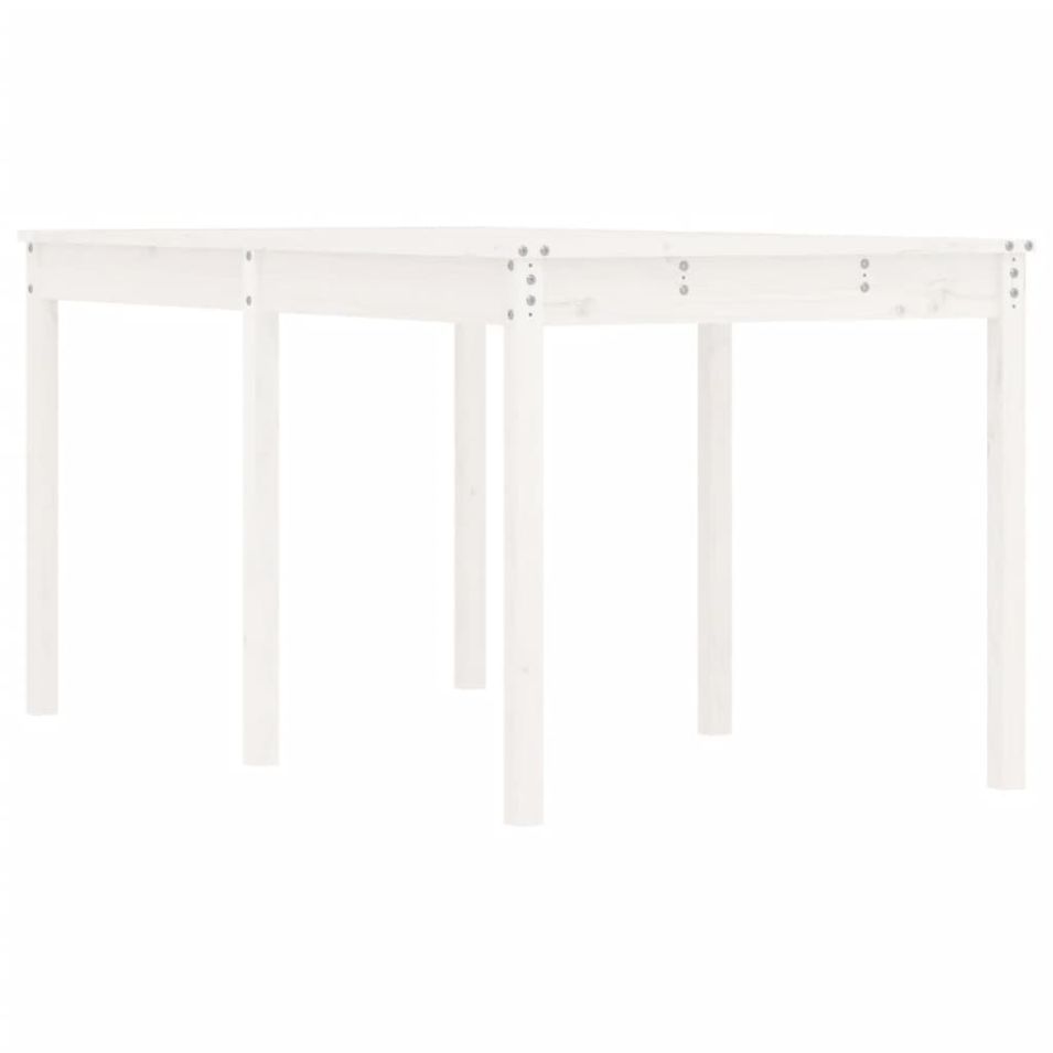 Table de jardin blanc 159,5x82,5x76 cm bois massif de pin - Photo n°1