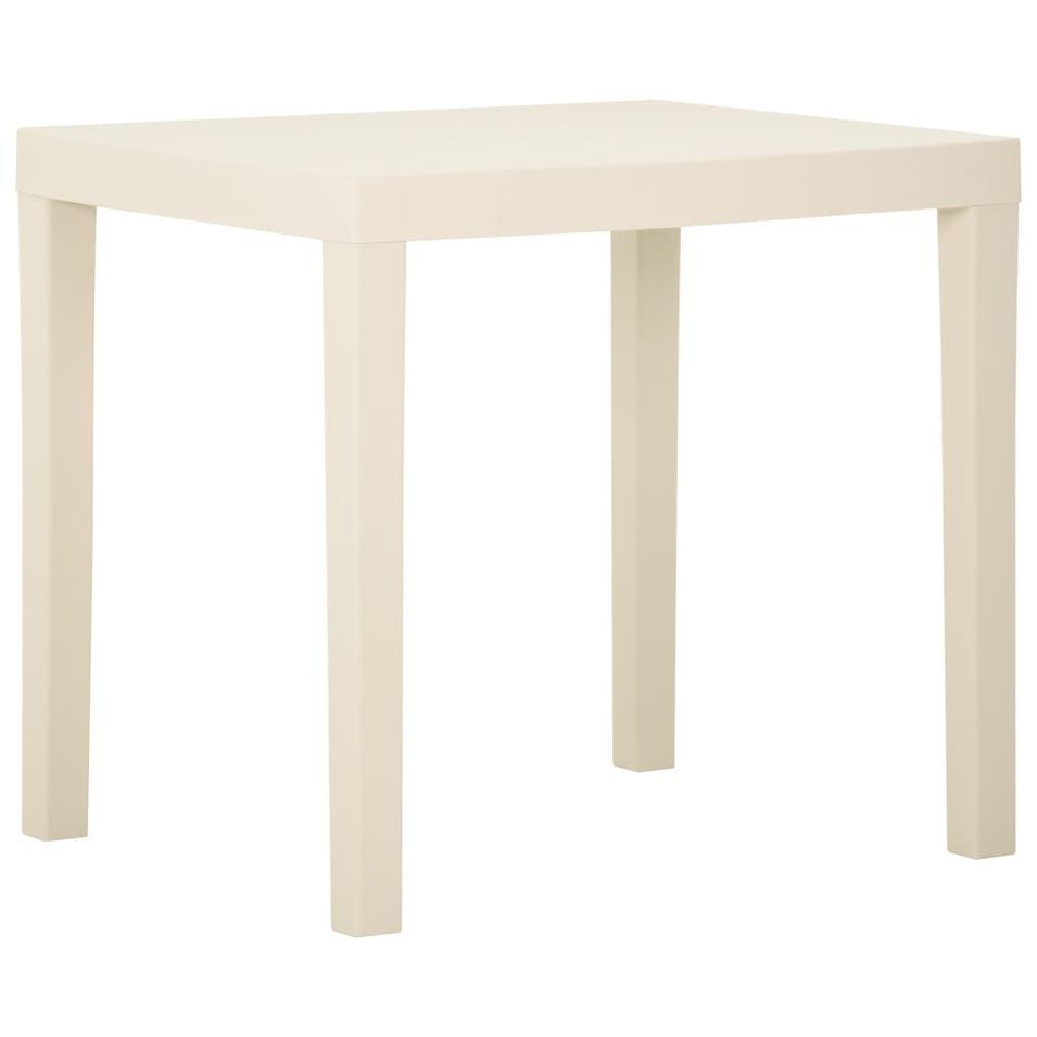 Table de jardin Blanc 79x65x72 cm Plastique 2 - Photo n°1