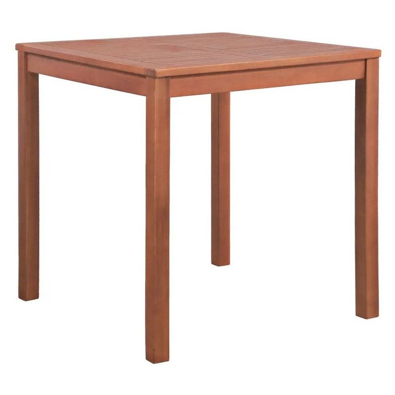 Table de jardin carrée acacia massif foncé Daiss 80 cm - Photo n°1