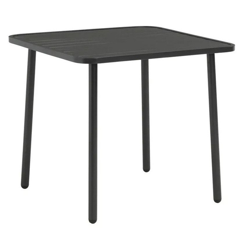 Table de jardin carrée métal gris Yrdi 80 cm - Photo n°1