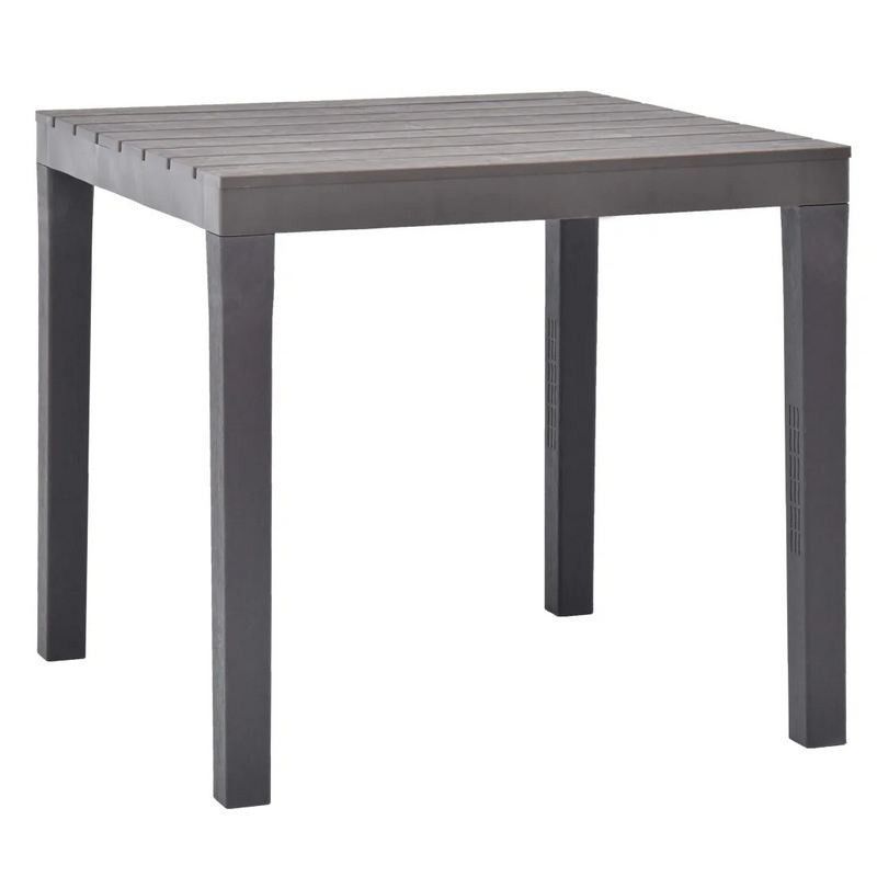 Table de jardin carrée plastique anthracite Komed 2 - Photo n°1