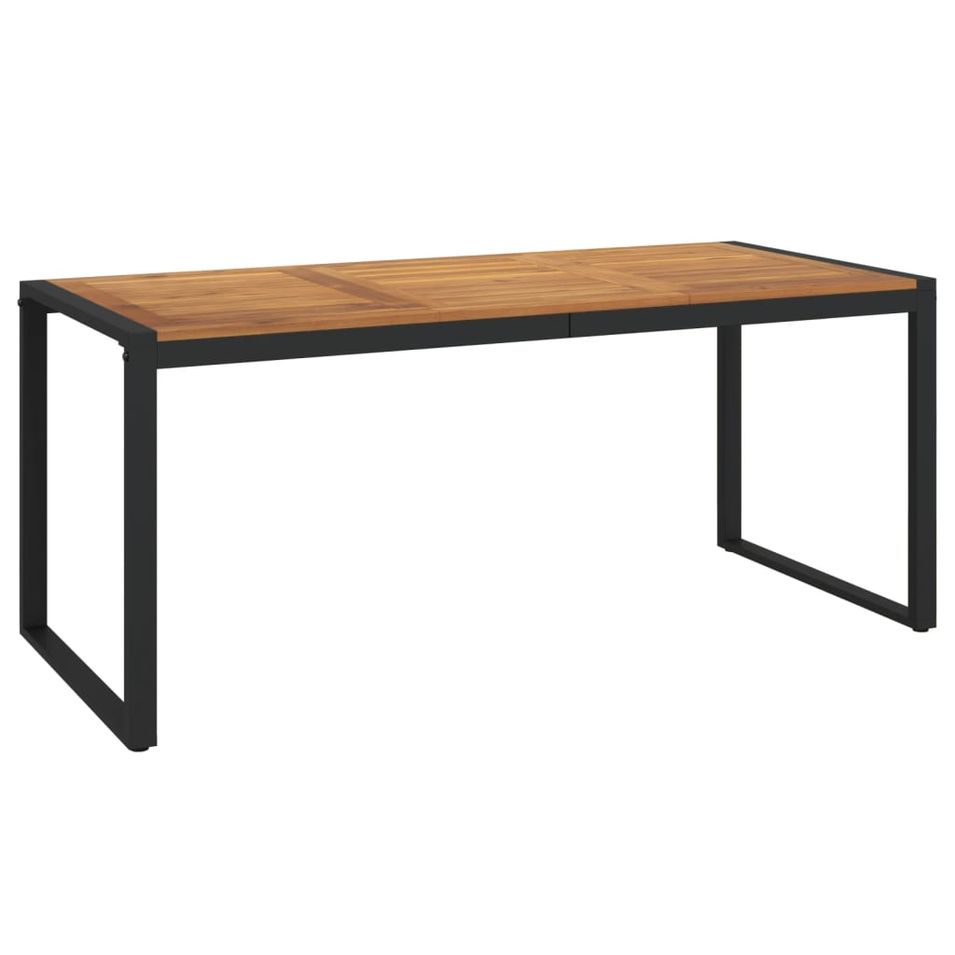Table de jardin et pieds en forme de U 180x90x75 cm bois acacia - Photo n°1