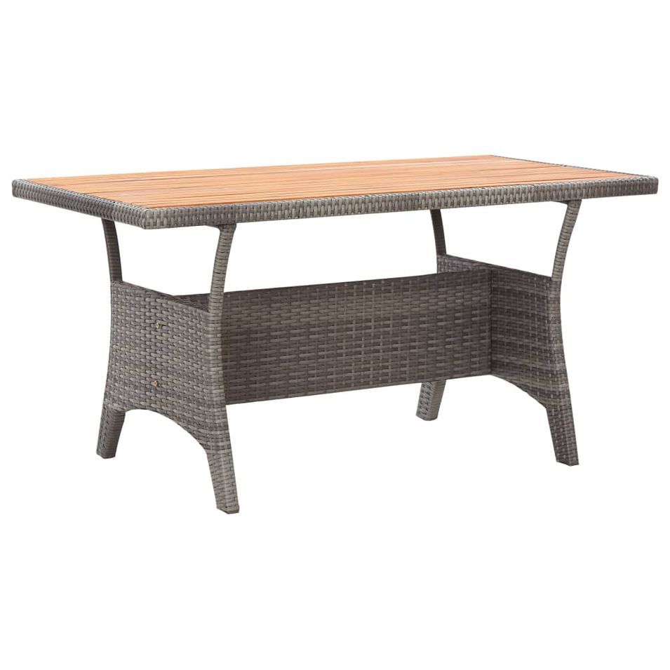 Table de jardin Gris 120x70x66 cm Bois d'acacia massif - Photo n°1