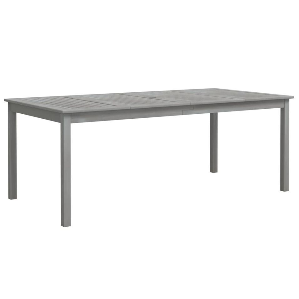 Table de jardin Gris 200x100x75 cm Bois d'acacia solide - Photo n°1