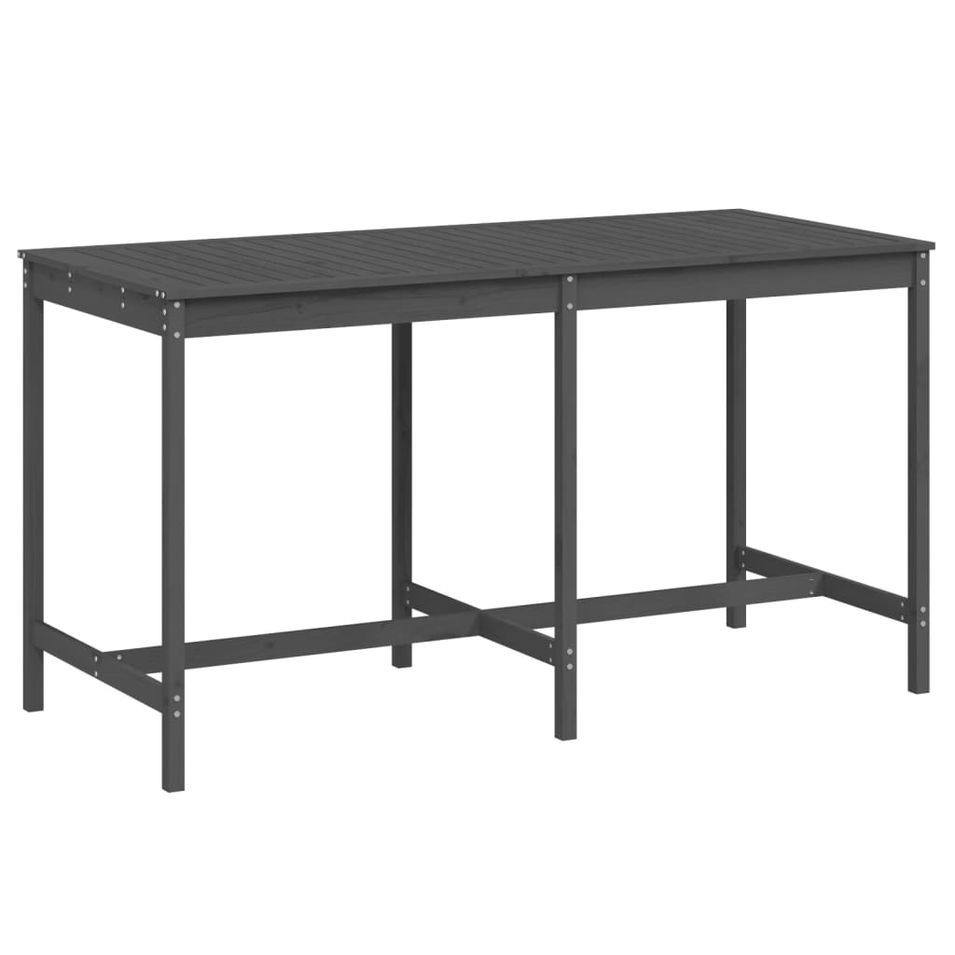 Table de jardin gris 203,5x90x110 cm bois massif de pin - Photo n°1