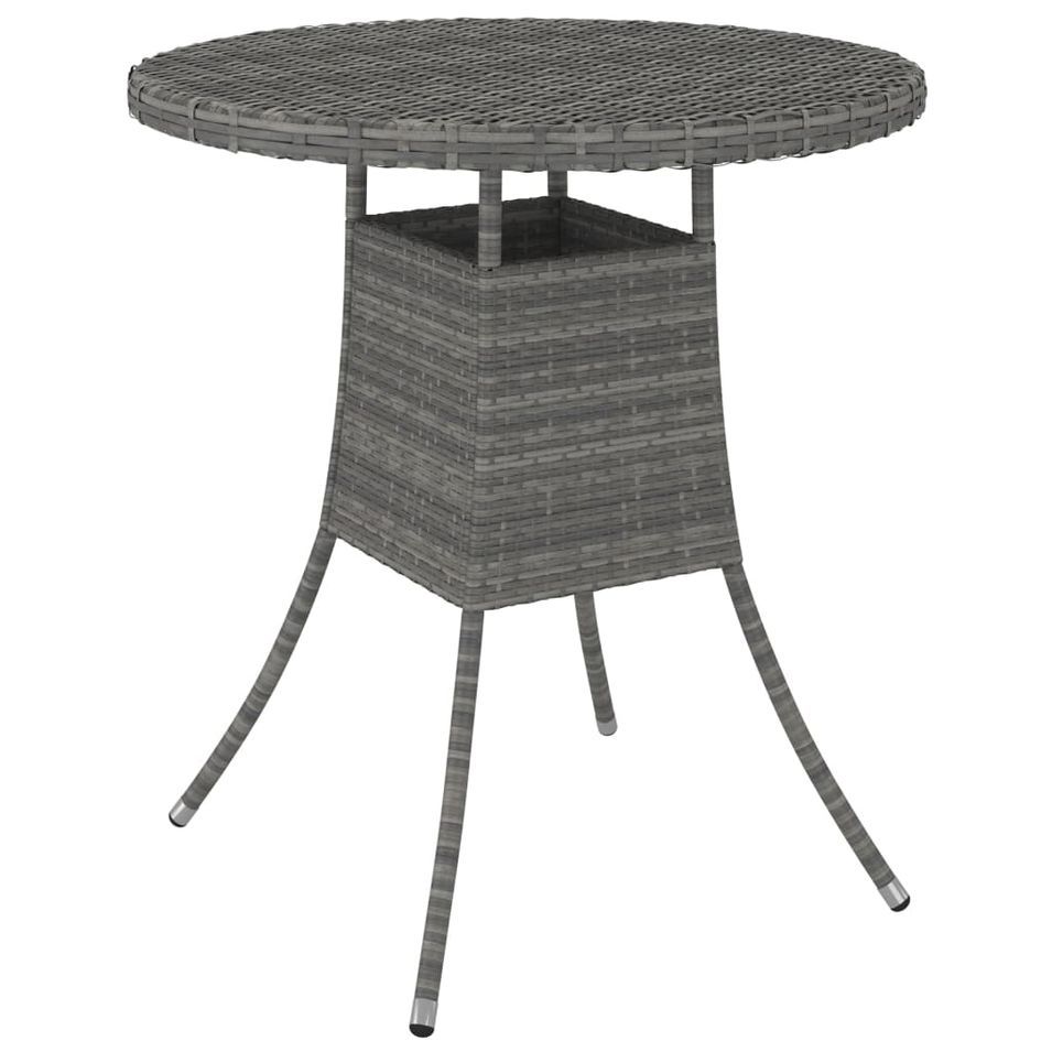 Table de jardin Gris 70x70x73 cm Résine tressée - Photo n°1