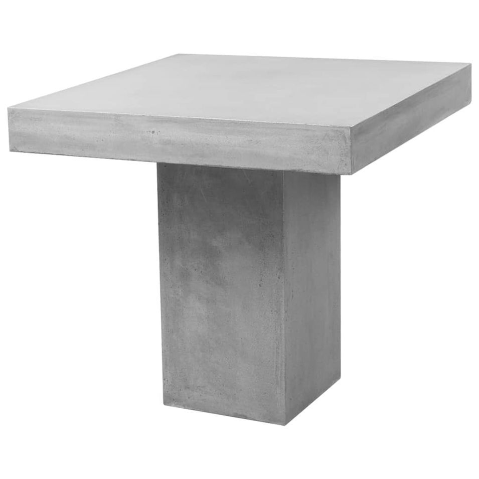 Table de jardin Gris 80x80x75 cm Béton - Photo n°1