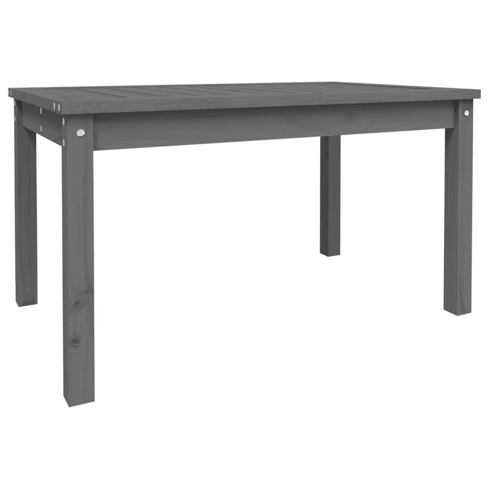 Table de jardin gris 82,5x50,5x45 cm bois massif de pin - Photo n°1