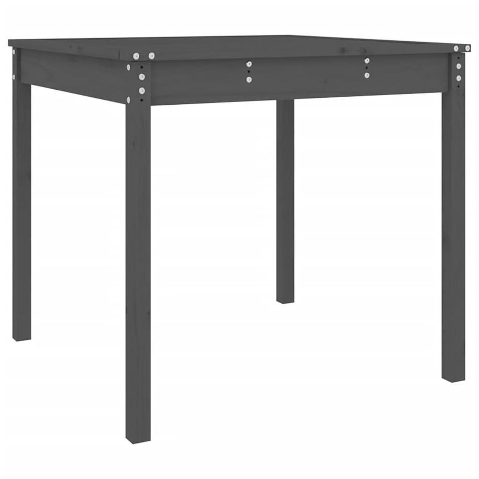 Table de jardin gris 82,5x82,5x76 cm bois massif de pin - Photo n°1