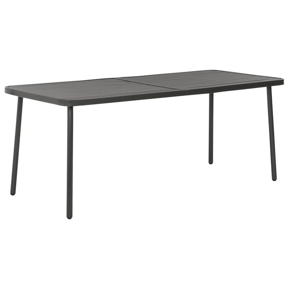 Table de jardin Gris foncé 180x83x72 cm Acier - Photo n°1