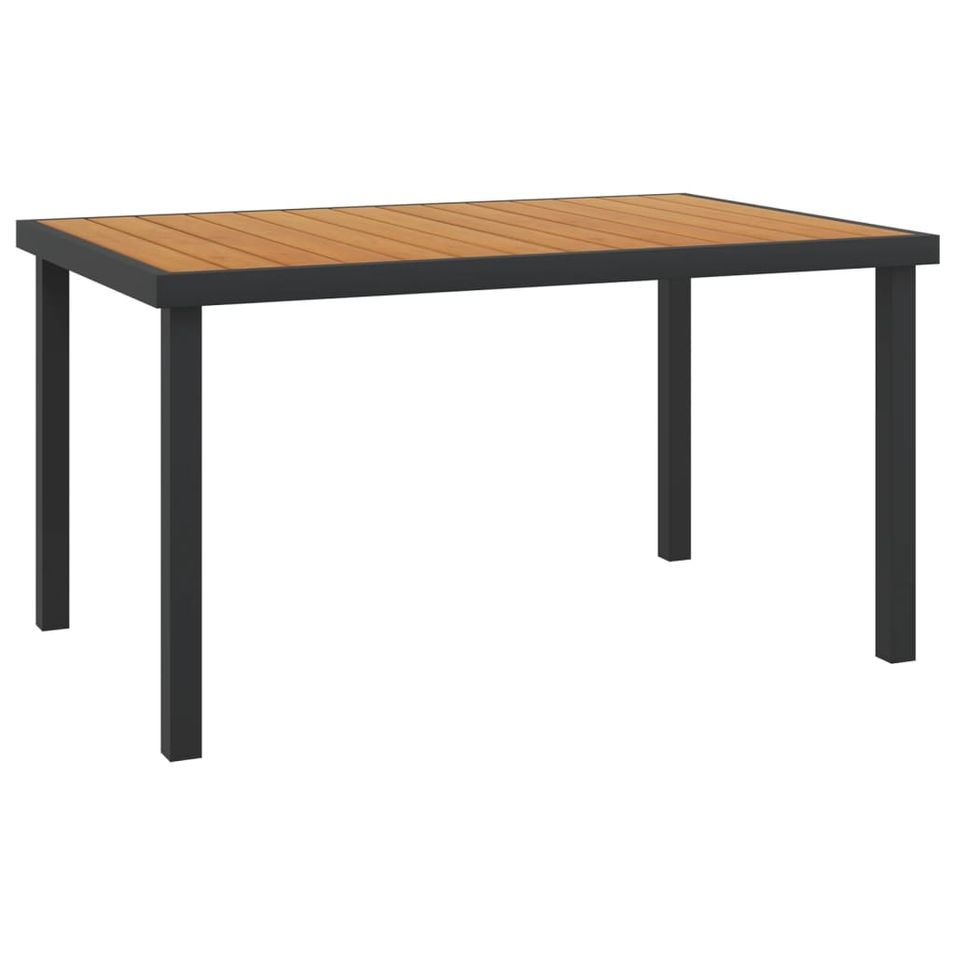 Table de jardin Marron 140x90x74 cm Aluminium et WPC - Photo n°1