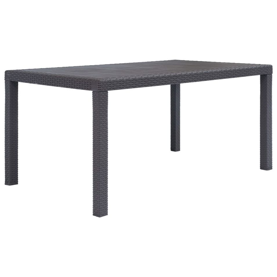 Table de jardin Marron 150x90x72 cm Plastique Aspect de rotin - Photo n°1