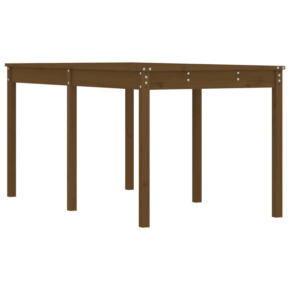 Table de jardin marron miel 159,5x82,5x76 cm bois massif de pin - Photo n°1
