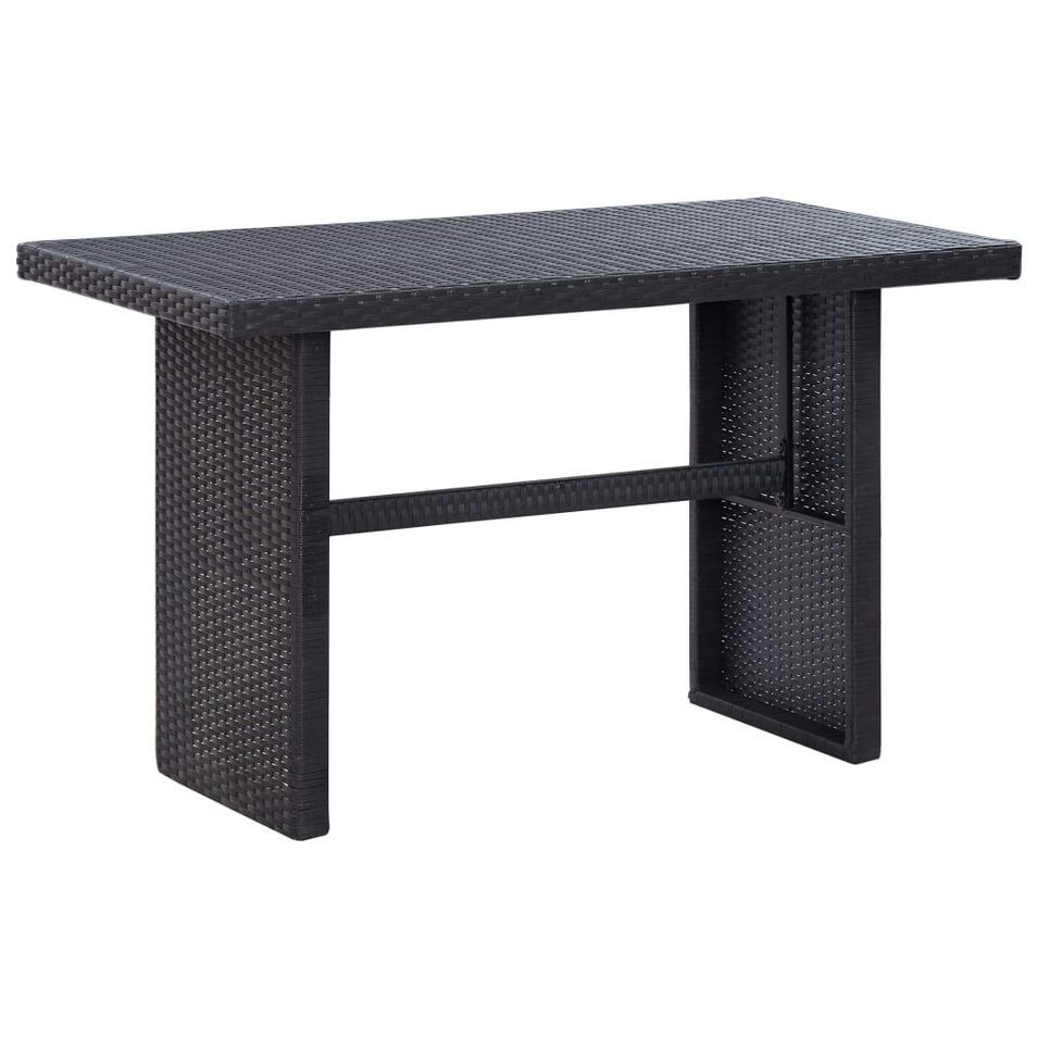 Table de jardin Noir 110x60x74 cm Résine tressée - Photo n°1