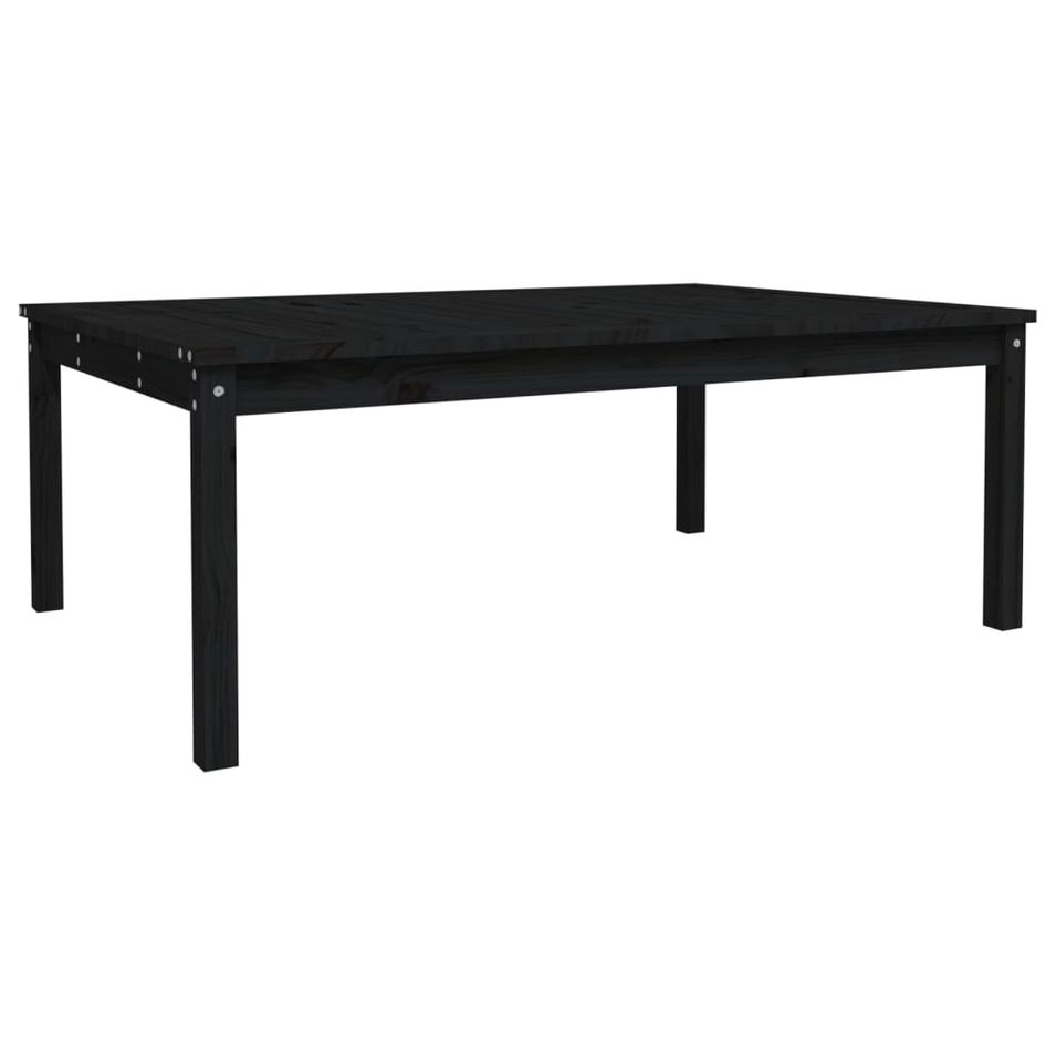 Table de jardin noir 121x82,5x45 cm bois massif de pin - Photo n°1
